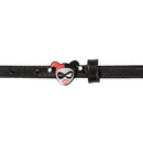 Harley Quinn Winking Face Enamel Cast Buckle - Black Patent PU Strap Belt