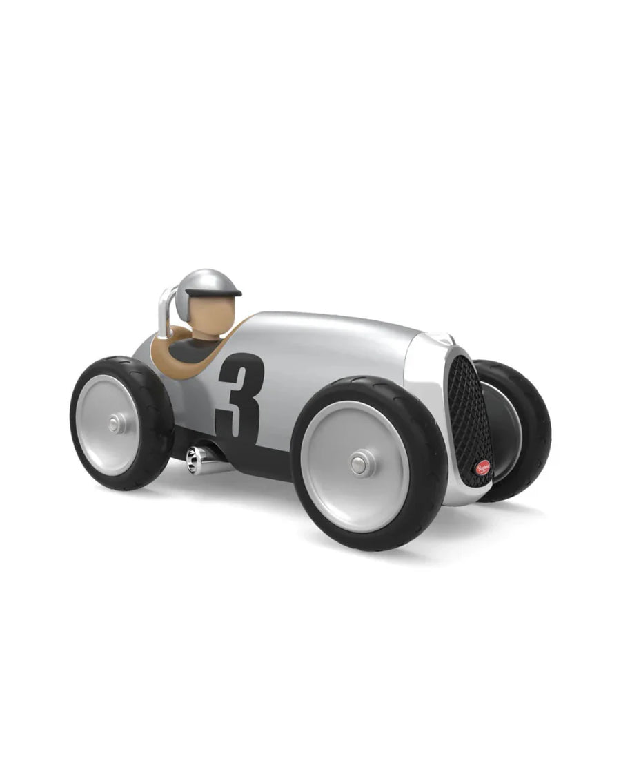 Vintage Open-Wheeled Racing Car Silver