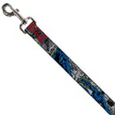 Dog Leash - BLACK PANTHER Action Poses/Stacked Comics Grays/Yellow/Blue/Red