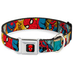 MARVEL UNIVERSE Spider-Man Full Color Seatbelt Buckle Collar - Spider-Man Comic Strip