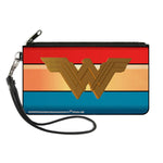 Canvas Zipper Wallet - SMALL - Wonder Woman 2017 Icon Stripe Red Golds Blue