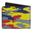 Bi-Fold Wallet - Superman Shield Camo Yellow Gray Blue Red