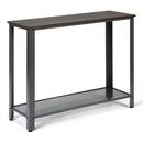 Metal Frame Wood Console Sofa Table with Storage Shelf