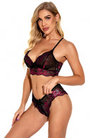 Lacy Contrast Bra Set