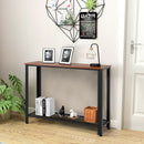 Metal Frame Wood Console Sofa Table with Storage Shelf