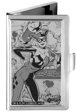 Business Card Holder - SMALL - HARLEY QUINN Pose Comic Book Scenes Brushed Silver