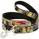 Dog Leash - DC LEAGUE OF SUPER-PETS 6-Superhero Pet Poses Collage Yellows