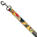 Dog Leash - DC LEAGUE OF SUPER-PETS 6-Superhero Pet Poses Collage Yellows