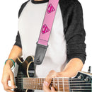 Guitar Strap - Superman Shield Pink