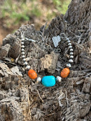 Western Coral Apple Beaded Bracelet