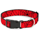 Plastic Clip Collar - Spiderweb Red/Black