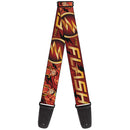 Guitar Strap - THE FLASH Logo Poses Black Red Gold