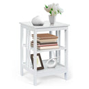 3-Tier Nightstand Sofa Side Table with Baffles and Round Corners