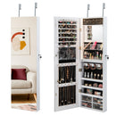 Wall Mounted Jewelry Cabinet with 3-Color Lights
