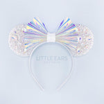 White Iridescent Sparkle Mickey Ears