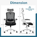 Adjustable Swivel Task Chair Ergonomic Office Chair with Adjustable Lumbar Support