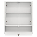 Double Door Wall-Mounted Bathroom Mirrored Medicine Cabinet-White