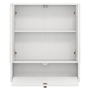 Double Door Wall-Mounted Bathroom Mirrored Medicine Cabinet-White