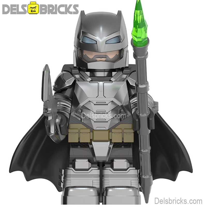 Armored Batman from Batman V Superman Lego Minifigures Custom toys Silver