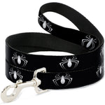 Dog Leash - Spider Logo3 Black/White