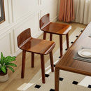 Wood Dining Chair Set of 2 Farmhouse Kitchen Dining Room Chairs Mid-Century Modern Armless Side Chairs-Brown