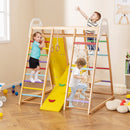 8-in-1 Wooden Jungle Gym Playset with Slide and Monkey Bars