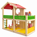 1 Bedroom Wooden Toy House 18.5 Inches