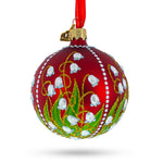 1898 Lilies of the Valley Royal Glass Ball Christmas Ornament 3.25 Inches