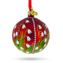 1898 Lilies of the Valley Royal Glass Ball Christmas Ornament 3.25 Inches
