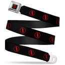 Reverse Flash Logo Full Color Black Red Seatbelt Belt - Reverse Flash Logo Black/Red Webbing