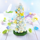 Easter Bunny Climbing Egg Tower – Playful Rabbit Figurine for Spring Decor 10.6 Inches