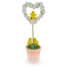 Easter Chick Egg Topiary Wreath Pot Tabletop Spring Decor 12.5 Inches Tall