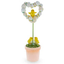 Easter Chick Egg Topiary Wreath Pot Tabletop Spring Decor 12.5 Inches Tall