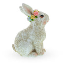 Floral Crown Bunny Figurine – Elegant Spring & Easter Rabbit Decoration 4.2 Inches