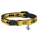 Cat Collar Breakaway - Vintage Batman Logo & Bat Signal-3 Yellow