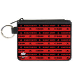 Canvas Zipper Wallet - MINI X-SMALL - The Suicide Squad 2021 CUIDADO HARLEY QUINN Caution Stripe Red Black