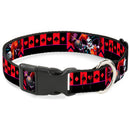 Plastic Clip Collar - HARLEY QUINN Bomb Poses/Suits Black/Purple/Red