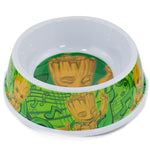 Single Melamine Pet Bowl - 7.5 (16oz) - Groot Happy Pose + Groot Poses Music Notes Greens