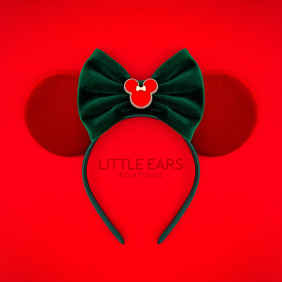 Green Bow Christmas Minnie Ears