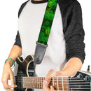 Guitar Strap - GREEN LANTERN Logo Collage Weathered Greens