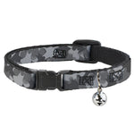 Cat Collar Breakaway - Bat Signal Stacked Black Grays