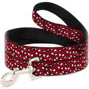 Dog Leash - Spider-Man Eyes/Spiders Scattered Reds/Black/White