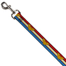 Dog Leash - Wonder Woman Logo Stripe/Stars Red/Gold/Blue/White