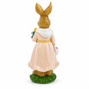 Easter Bunny Figurine with Flowers - Spring Rabbit Decor 8.7 Inches