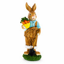 Farmer Bunny with Carrots Shovel Figurine - Spring Home Decor 8.9 Inches
