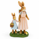 Easter Bunny Mother and Child Figurine - Spring Home Decor 11 Inches