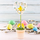 Easter Chick Heart Egg Topiary Figurine - Tabletop Spring Decor 12.5 Inches