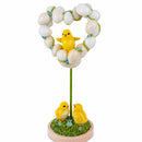 Easter Chick Heart Egg Topiary Figurine - Tabletop Spring Decor 12.5 Inches