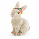 Bunny with Textured Fur Figurine  Elegant Spring & Easter Rabbit Decoration 4.2 Inches