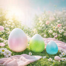 Set of 3 Gradient Jumbo Easter Eggs With Pastel Finish 8 Inches Tall